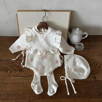 Vêtements en tricot pour bébés nouveau-nés, pulls pour filles avec broderie florale, 100% coton, vêtements en tricot pour bébés nouveau-nés, fabricant