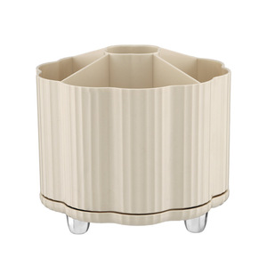 Boîte de rangement de bureau moderne, blanc crème, organisateur 4 en 1 pour stylos, maquillage, utilisation en dortoir pour étudiants - Product Image 5