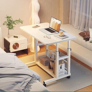 Escritorio Moderno Minimalista de Altura Ajustable con Estantes de Almacenamiento, Mesa Auxiliar para Oficina en Casa, Dormitorio y Espacios Pequeños - Product Image 5
