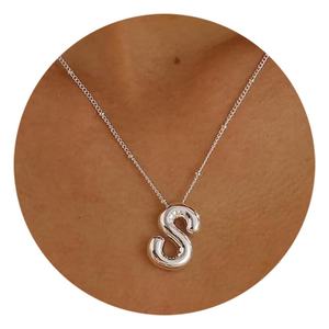 Fashion Stainless Steel 14K Gold PVD Plated <b>Letter</b> Alphabet Initial Personalized Name Pendant <b>Necklaces</b> Jewelry for Women - Product Image 1