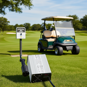 Cargador de Batería para Carro de Golf Power Wise de 48V 15A con Enchufe LED y Carcasa de Aluminio - Product Image 2