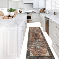 Moynesa Ultra-Thin Washable Vintage Floral Polypropylene Runner Rug 2x7 Kitchen/Bedside/Hallway/Bathroom/Laundry/Front Door/