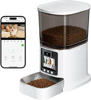 Distributore Automatico di Cibo per Gatti 5G WiFi Smart con Video e Audio Bidirezionale, Schermo LCD, Visione Notturna HD 3MP, Dispenser per Animali Domestici da 5L con Telecamera