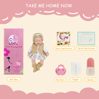 Mini poupée reborn réaliste en silicone platine 100% souple, 13 pouces, modèle de poupée mode DIY pour nouveau-né et tout-petit fille