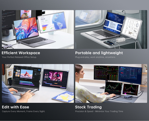 Hgfrtee 14-inch Chất lượng cao xách tay <span class=keywords><strong>LCD</strong></span> màn hình kép máy tính xách tay Extender chơi game màn hình máy tính xách tay máy tính xách tay hiển thị - Product Image 5