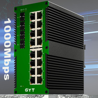 Switch Industrial TSN de Capa 2 Robusto, 4 Ranuras SFP, 16 Puertos, Ethernet Administrado de 1Gbps, POE, SNMP, Capacidad de 56Gbps para Redes de Automatización