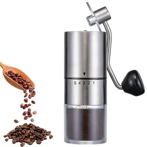 2024 custom portable hand stainless steel coffee grinder conical burr manual coffee bean grinder single dose