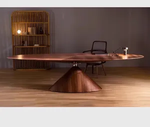 Custom Italiaanse Designer Net Rode Vliegende Schotel Eettafel Balanceren Alle Massief Houten Villa Grote Vlakke Vloer Minimalistische Kantoortafel