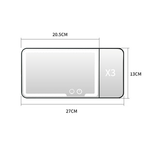 Xách tay USB sạc <span class=keywords><strong>Led</strong></span> trang điểm gương thời trang xe Visor với phóng đại và ba màu đèn cảm ứng chuyển đổi Sun-Shading - Product Image 5