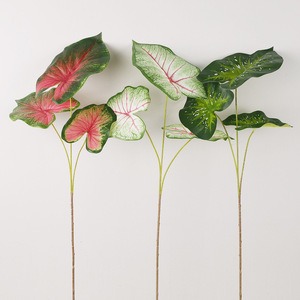 Hojas de Calabaza Artificiales, Color Rosa Corazón y Verde Intenso, de 30cm-100cm de Altura, Simulación Realista, Decoración para Interiores del Hogar - Product Image 3