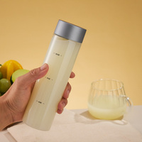 Bouteille de boisson en plastique transparent pour animaux de compagnie, 400 ml, 500 ml, 300 ml, en forme de cylindre, avec bouchon à vis, impression personnalisée colorée, bouteille d'eau minérale