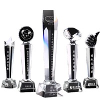 Trophée de sport en cristal gravé de haute qualité HDW, trophée personnalisé MVP en cristal pour la compétition