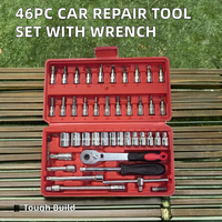 Kit d'outils à main en acier au carbone de 46 pièces, jeu de clés à douilles de qualité supérieure, OEM