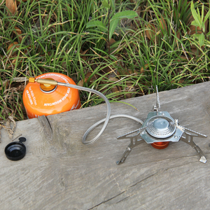 Opvouwbare campinggasfornuisbrander, draagbare roestvrijstalen backpackfornuis met gasflesadapter - Product Image 6