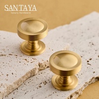 Poignées Santaya en laiton brossé massif pour armoires de cuisine, boutons de tiroir de chambre à coucher, poignée de meuble en bronze