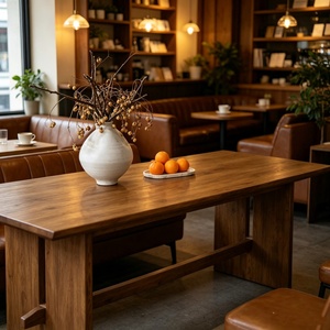 Table basse pour le salon, plateau en <span class=keywords><strong>bois</strong></span> massif, surface anti-rayures, structure robuste, meubles de loisirs pour <span class=keywords><strong>l</strong></span>'espace de détente familial - Product Image 2
