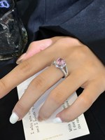 Hochwertige Klauen einstellung 18 Karat Gold 2,65 ct Lab Pink Saphir Ring mit 0,732 ct/50 Moissan ite Seitens teine Feiner Schmuck für Frauen