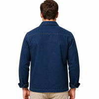 Chemise-veste décontractée pour homme en coton 100% avec logo personnalisé, bouton unique, col rabattable, grande poche, taille plus, vestes de travail