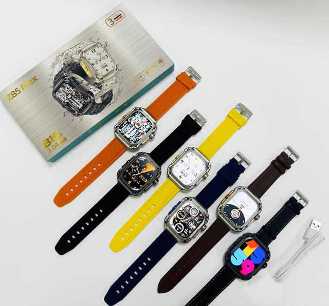 Z85 Max Smart Watch Pro 3 Strap Options IP68 Waterproof NFC GPS Navigation Activity Tracker AMOLED Display Wireless Charging
