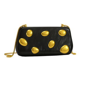 Bolso de noche de acrílico con diseño de cúpula para mujer, cartera brillante con efecto mármol, bolso de mano con cadena desmontable para salir de noche o ir a un cóctel - Product Image 1