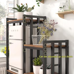 Étagère de rangement réglable <span class=keywords><strong>pour</strong></span> bar à café, cuisine, bureau à domicile, étagère de boulanger, support <span class=keywords><strong>pour</strong></span> mini-réfrigérateur et four à <span class=keywords><strong>micro</strong></span>-ondes - Product Image 2