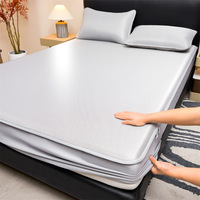 Nouvel ensemble de literie en fibre de viscose - Housse de matelas épaisse avec tissu uni respirant et rafraîchissant pour la maison et l'hôtel