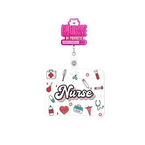 Vente en gros usine de badges d'infirmière, de rouleaux de cartes, de boucles à dégagement rapide et de porte-cartes horizontaux NURSE à paillettes, de la gamme médicale et infirmière. - Product Image 5