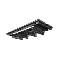 Séchoir à linge électrique intelligent F4HK avec télécommande, éclairage LED, 6 barres à serviettes et 12 pinces pour salle de bain, balcon et usage intérieur