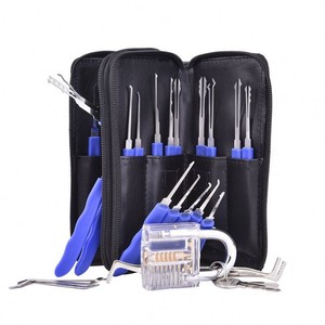Edc — set de crochets de serrurier 24 pièces, ensemble de crochets de serrure, outils de verrouillage avec <span class=keywords><strong>cadenas</strong></span> <span class=keywords><strong>transparent</strong></span>, pour pratique - Product Image 2