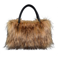 Sac à bandoulière tendance haut de gamme en fausse fourrure pelucheuse pour femme, collection Automne/Hiver 2025, avec deux sangles en toile