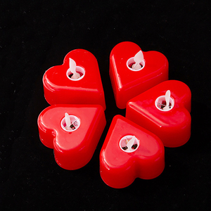 נר <span class=keywords><strong>LED</strong></span> בצורת לב ללא להבה, אדום, מתנדנד, לקישוט מסיבות ליל כל הקדושים ודיוואלי - ידידותי לסביבה, מופעל על ידי סוללות - Product Image 6