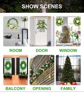 Guirlande et couronne de Noël artisanales personnalisées 2026 avec boules décoratives pour intérieur et extérieur, décoration de porte d'entrée