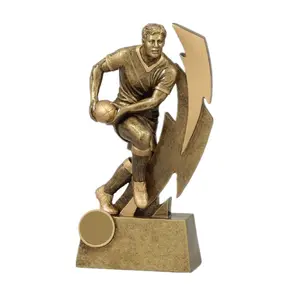 Oro rugby trophy rugby hombre ganador trofeo de resina