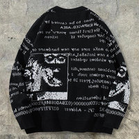 Pull cardigan à lettres imprimées de style américain pour hommes, mode de rue décontractée, col en V, manches régulières, veste en tricot 100% polyester