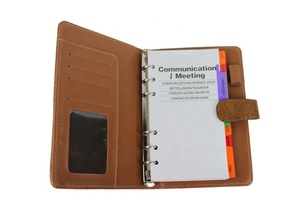 Tùy chỉnh văn phòng phẩm tùy chỉnh Mini Pocket 6 vòng chất kết dính PU da tổ chức chương trình nghị sự với tùy chỉnh <span class=keywords><strong>logo</strong></span> công ty - Product Image 6