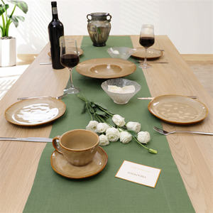 Camino de Mesa de Lino Francés Premium - Material Fresco y de Origen Rastreable para Decoración de Bodas y Hoteles de Alta Gama - Product Image 1