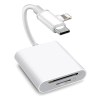 Lector de Tarjetas OTG 3 en 2, Adaptador de Tarjetas de Memoria SD/TF/USB Tipo C Lightning para Computadoras Portátiles y Teléfonos, Lector de Tarjetas Inteligentes Multifunción 17 en 1