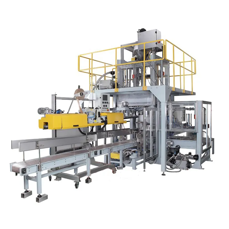 Automatic 10kg-50kg Sugar Salt Rice Grain Granule Weighing Filing Sewing Bag Packing Machine Factory Production Line