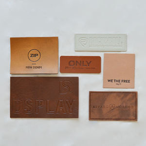 Patch personnalisé en cuir PU pour vêtements avec logo gaufré ou en relief, à coudre, pour étiquette tissée personnalisée de vêtement - Product Image 2