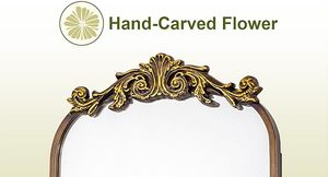 Espejo de Baño con Marco Metálico de Lujo, Estilo <span class=keywords><strong>Barroco</strong></span> Francés, Arqueado, Pintado a Mano con Diseño Floral, 51x76 cm, Estilo Europeo Vintage - Product Image 3
