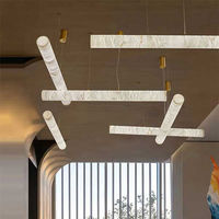 Lámpara Colgante SUMATRA, Elegante Lámpara de Araña para Decoración del Hogar, Atelier Alain Ellouz, Alabastro Cilíndrico