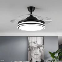 Nouveau restaurant créatif usage domestique un ventilateur de plafond lumière salon moderne lampes de ventilateur invisibles avec télécommande