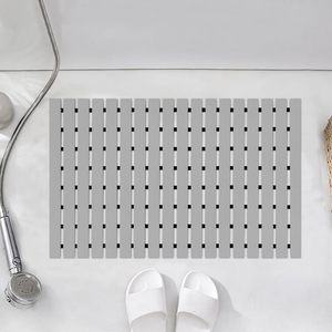 Alfombrilla <span class=keywords><strong>de</strong></span> bañera impermeable antideslizante TPE con patrón sólido moderno suave y ecológico con ventosas y agujeros <span class=keywords><strong>de</strong></span> drenaje fácil corte DIY - Product Image 6