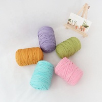 T-Shirt Yarn Hand Woven Baby Cradle 400G Crochet Yarn 94% Polyester 6% Spandex Anti-pilling 64 Colors