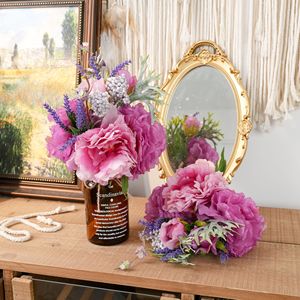 Bouquet de pivoines Hemu, fleurs artificielles rouge rose clair et foncé, décorations de mariage - Product Image 2