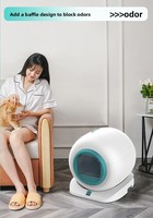 Bac à litière pour chat entièrement automatique et fermé avec désodorisation, design anti-éclaboussures, capacité de 65 L, en plastique ABS