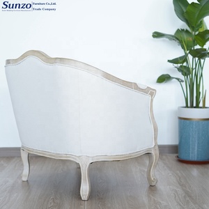 Sillón tapizado de lino antiguo francés Silla de sofá de madera <span class=keywords><strong>Luis</strong></span> Wedding Love - Product Image 5