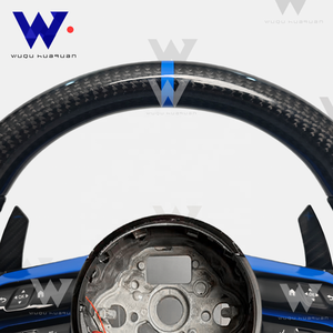 <span class=keywords><strong>Volant</strong></span> en cuir perforé en fibre de carbone bleu, adapté aux Mercedes-Benz W464/W167/W223 <span class=keywords><strong>AMG</strong></span>, avec <span class=keywords><strong>logo</strong></span> central - Product Image 4