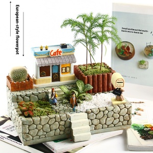 Micropaisaje creativo <span class=keywords><strong>de</strong></span> estilo europeo, planta suculenta, casa en maceta, molino <span class=keywords><strong>de</strong></span> viento, casa, <span class=keywords><strong>castillo</strong></span>, maceta, adornos <span class=keywords><strong>de</strong></span> resina - Product Image 3