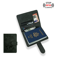 Porte-passeport en cuir PU avec fermeture magnétique, anti-RFID, multi-emplacements pour cartes, housse de protection pour passeport